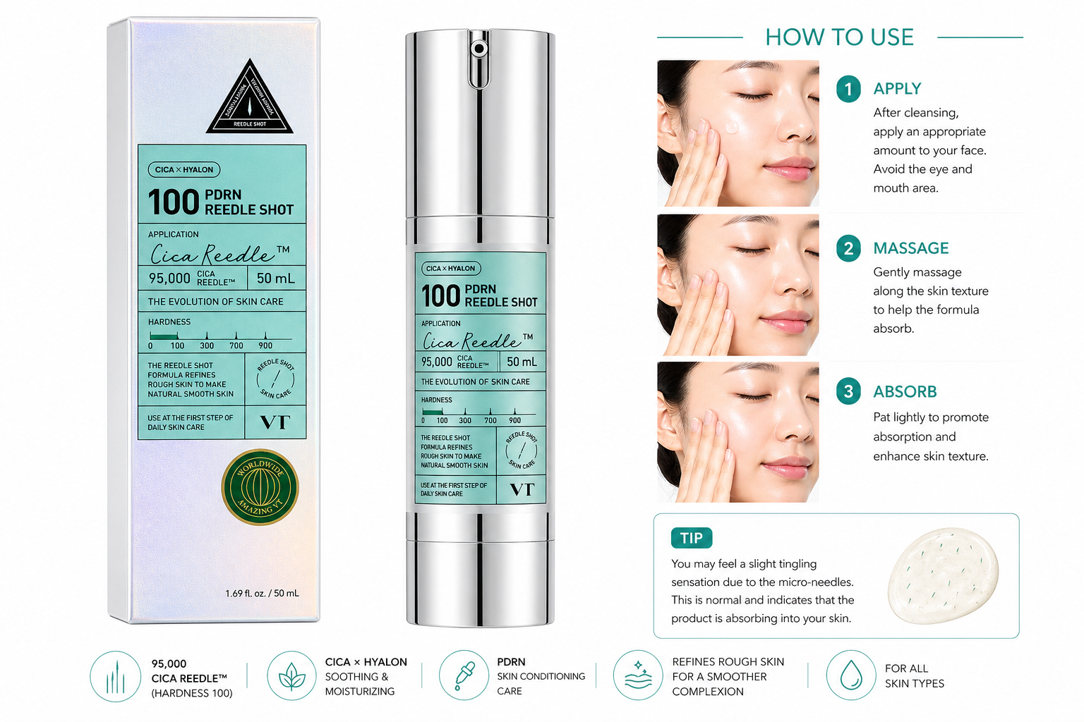 VT 100 PDRN Reedle Shot Serum - 50ml