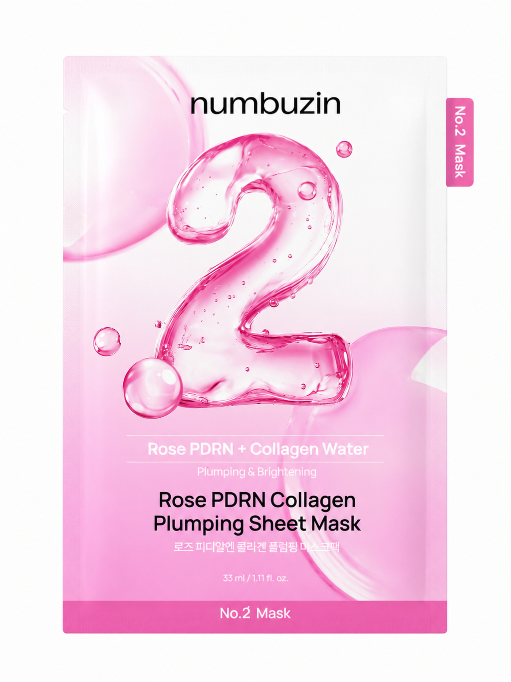 Numbuzin No. 2 Rose PDRN Collagen Plumping Sheet Mask