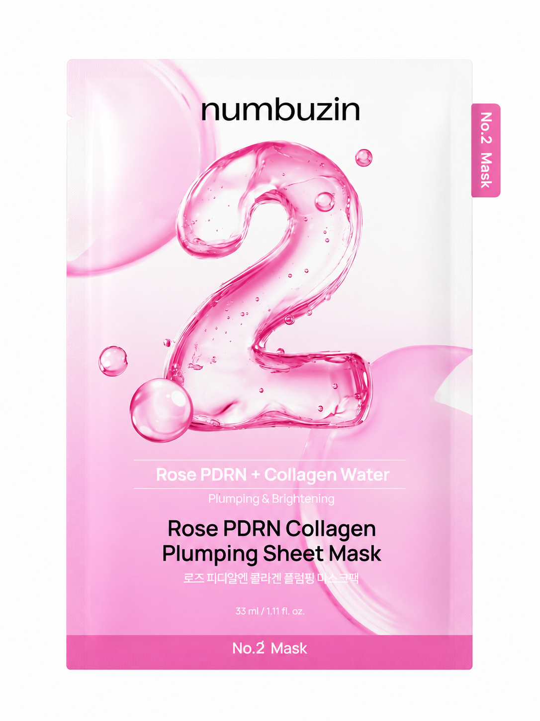 Numbuzin No. 2 Rose PDRN Collagen Plumping Sheet Mask