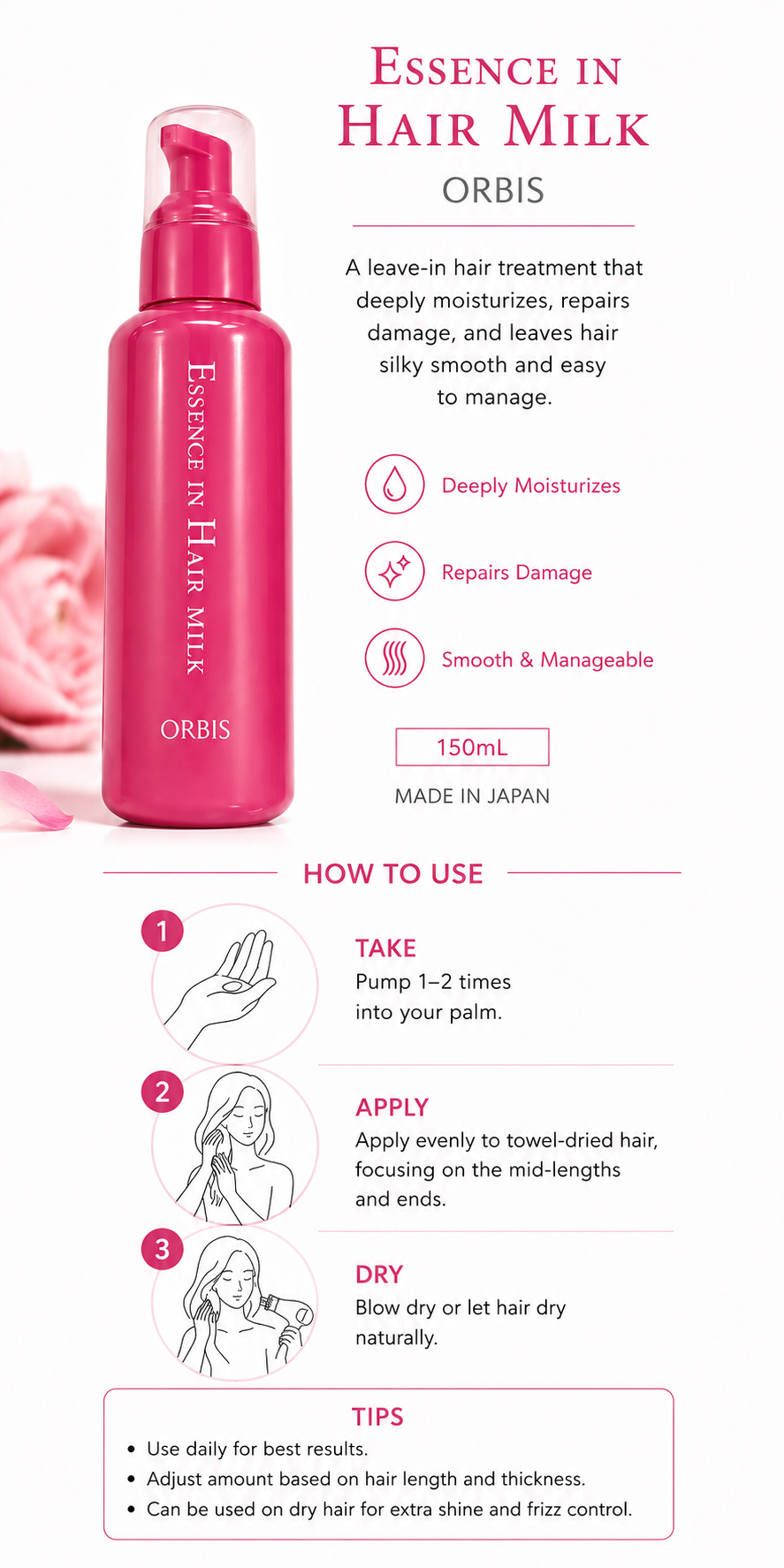 Orbis Essence In Hair Milk - 140ml