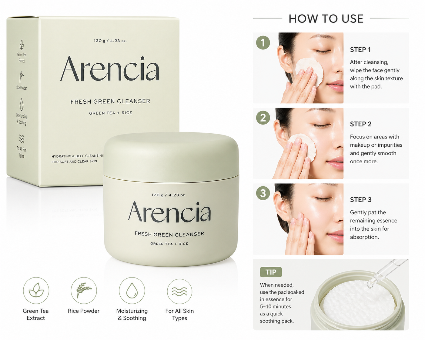 Arencia Fresh Green Cleanser - 120g