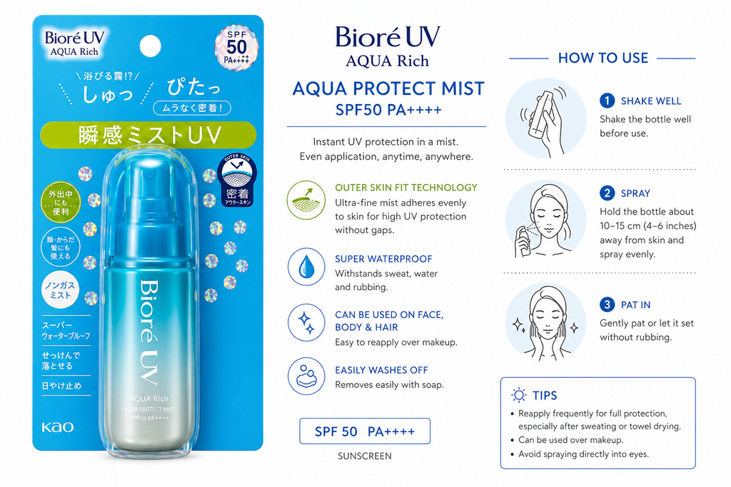 Biore UV Aqua Rich Aqua Protect Mist SPF 50+ Spray