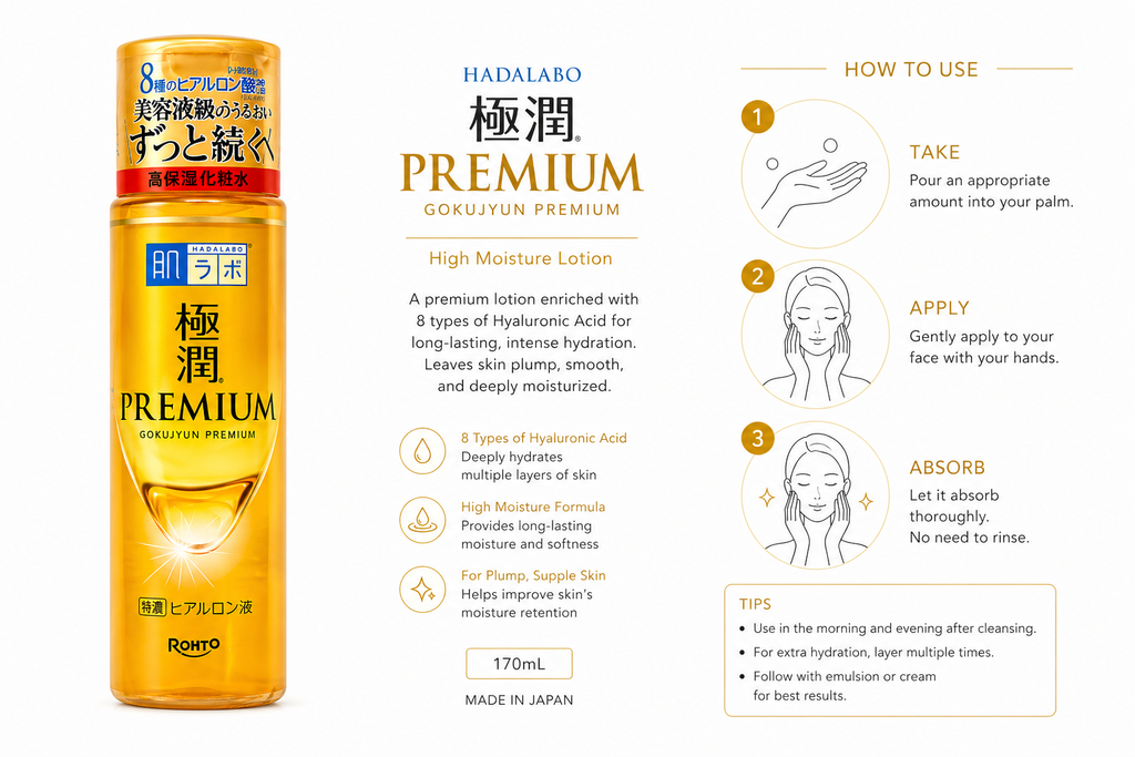 Rohto Gokujyun Premium Hyaluronic Acid Toner - 170ml